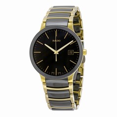 Rado Centrix Black Dial Gold PVD Black CEramic Men's Watch R30929152