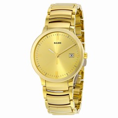 Rado Centrix Gold Dial Yellow Gold-Plated Stainless Steel Men's Watch R30527253