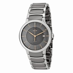 Rado Centrix Grey Dial Stainless Steel Case Stainless Steel and Black Ceramic Bracelet Men's Watch R30939132