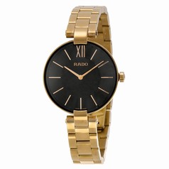 Rado Coupole Black Dial Rose Gold-plated Ladies Watch R22851163