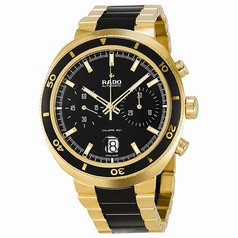 Rado D Star Chronograph Automatic Yellow Gold PVD and Black Ceramic Men's Watch R15967162