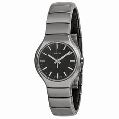 Rado True Black Dial Platinum-tone Ceramic Unisex Watch R27656162
