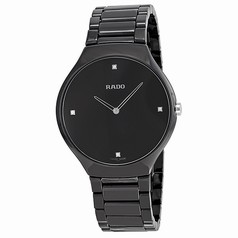 Rado True Thinline Black Dial Black Ceramic Men's Watch R27741712