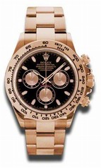 Rolex Cosmograph Daytona Automatic Black Dial 18kt Rose Gold Men's Watch 116505BKSO