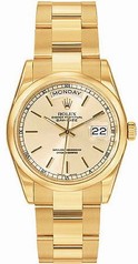 Rolex Day Date Champagne Index Dial Oyster Bracelet 18k Yellow Gold Men's Watch 118208CSO