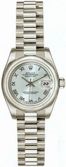 Rolex Datejust Blue Roman Dial President Bracelet Platinum Ladies Watch 179166BLR