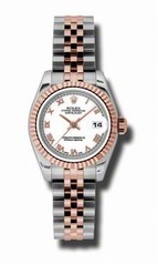 Rolex Lady Datejust White Dial Automatic Stainless Steel w/ 18kt Rose Gold Ladies Watch 179171WRJ