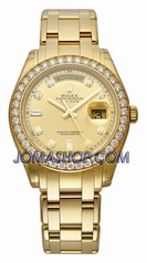 Rolex Day Date Champage Diamond Dial 18k Yellow Gold Oyster Bracelet Diamond Bezel Men's Watch 18948CDO