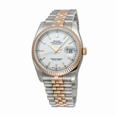Rolex Datejust White Index Dial Jubilee Bracelet Two Tone Men's Watch 116231WSJ