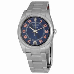 Rolex Airking Blue Concentric Arabic Dial Domed Bezel Men's Watch 114200BLCOAO