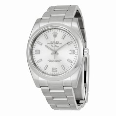 Rolex Airking Silver Arabic Index Dial Domed Bezel Men's Watch 114200SASO