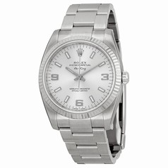 Rolex Airking Silver Arabic Index Dial Fluted Bezel Men's Watch 114234SASO