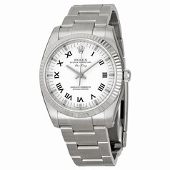 Rolex Airking White Roman Dial Fluted Bezel Men's Watch 114234WRO