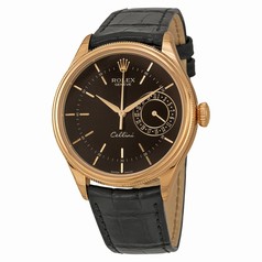 Rolex Cellini Date Black Dial 18K Everose Gold Men's Watch 50515BKSBKL