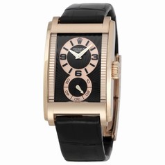Rolex Cellini Prince Black Dial Leather Strap Men's Watch 54425