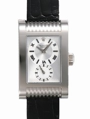 Rolex Cellini Prince Silver Dial Dual Time Zone 18K White Gold Men's Watch 5441.9