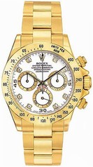 Rolex Cosmograph Daytona White Diamond Dial 18k Yellow Gold Oyster Bracelet Men's Watch 116528WDO