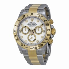 Rolex Cosmograph Daytona White Diamond Dial 18kt Yellow Gold And Stainless Steel Oyster Bracelet Men's Watch 116523WDO