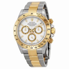 Rolex Cosmograph Daytona White18kt Yellow Gold and Stainless Steel Oyster Bracelet Men's Watch 116523WSO