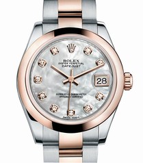 Rolex Datejust 31 Mother of Pearl Diamond Dial Steel and Everose Gold Watch 178241MDO