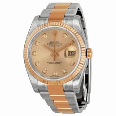 Rolex Datejust Automatic Diamond Pink Dial Steel and Rose Gold Ladies Watch 116231PDO