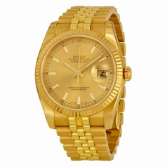 Rolex Datejust Automatic Gold Dial 18kt Yellow Gold Watch 116238CSJ