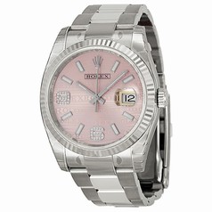 Rolex Datejust Automatic Pink Wave Jubilee Diamond Dial Stainless Steel Ladies Watch 116234PWJSDAO