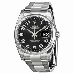 Rolex Datejust Black Arabic Dial Oyster Bracelet Men's Watch 116200BKAO