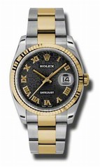 Rolex Datejust Black Jubilee Dial Automatic Stainless Steel and 18kt Yellow Gold Men's Watch 116233BKJRO