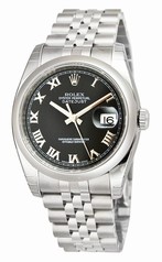 Rolex Datejust Black Roman Dial Jubilee Bracelet Men's Watch 116200BKRJ