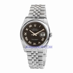 Rolex Datejust Black Sunburst Roman Dial Jubilee Bracelet Men's Watch 116200BKSBRJ
