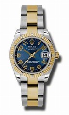 Rolex Datejust Blue Concentric Circle Dial Automatic Stainless Steel and 18kt Yellow Gold Ladies Watch 178313BLCAO