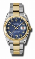 Rolex Datejust Blue Concentric Dial Automatic Stainless Steel and 18K Yellow Gold Men's Watch 116203BLCAO