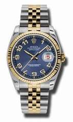 Rolex Datejust Blue Concentric Dial Automatic Stainless Steel and 18K Yellow Gold Men's Watch 116233BLCAJ