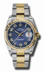 Rolex Datejust Blue Concentric Dial Automatic Stainless Steel and 18kt Yellow Gold Men's Watch 116233BLCAO