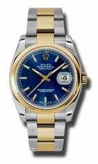 Rolex Datejust Blue Dial Automatic Stainless Steel and 18K Yellow Gold Men's Watch 116203BLSO