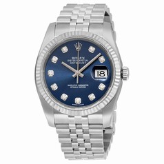 Rolex Datejust Blue Diamond Dial Jubilee Bracelet Fluted Bezel Men's Watch 116234BLDJ