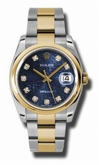 Rolex Datejust Blue Jubilee Dial Automatic Stainless Steel and 18K Yellow Gold Men's Watch 116203BLJDO