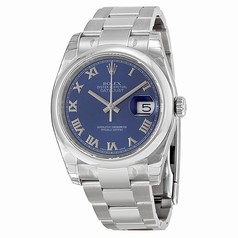Rolex Datejust Blue Roman Dial Oyster Bracelet Men's Watch 116200BLRO