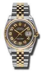 Rolex Datejust Brown Dial Automatic Stainless Steel and 18K Yellow Gold Men's Watch 116233BRAJ