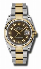 Rolex Datejust Brown Dial Automatic Stainless Steel and 18kt Yellow Gold Men's Watch 116233BRAO