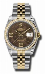 Rolex Datejust Brown Dial Automatic Stainless Steel and 18kt Yellow Gold Ladies Watch 116243BRFAJ