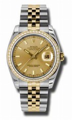 Rolex Datejust Champagne Dial Automatic Stainless Steel and 18K Yellow Gold Ladies Watch 116243CSJ