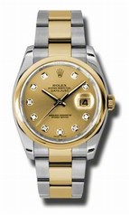 Rolex Datejust Champagne Dial Automatic Stainless Steel and 18K Yellow Gold Men's Watch 116203CDO