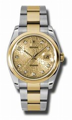 Rolex Datejust Champagne Dial Automatic Stainless Steel and 18K Yellow Gold Men's Watch 116203CJDO
