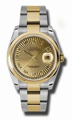 Rolex Datejust Champagne Dial Automatic Stainless Steel and 18K Yellow Gold Men's Watch 116203CSBRO