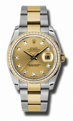 Rolex Datejust Champagne Dial Automatic Stainless Steel and 18kt Yellow Gold Ladies Watch 116243CDO