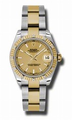 Rolex Datejust Champagne Dial Automatic Stainless Steel and 18kt Yellow Gold Ladies Watch 178313CSO