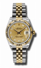 Rolex Datejust Champagne Diamond Dial Jubilee Bracelet Two Tone Unisex Watch 178273CDJ