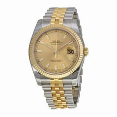 Rolex Datejust Champagne Index Dial Jubilee Bracelet Two Tone Men's Watch 116233CSJ